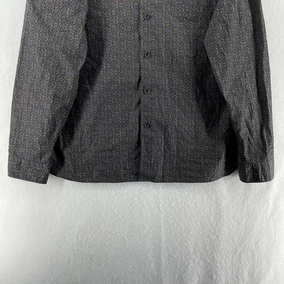 Urban Outfitters Button Up Men's L Brown Mix Paterned Long Sleeve Standard Fit - Picture 6 of 12